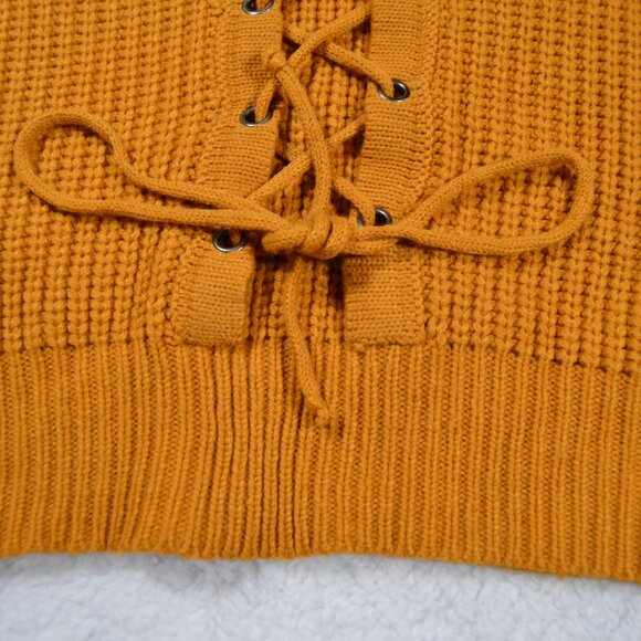 Dolls Kill orange sweater textured knit with corseted back detail L - Picture 7 of 9